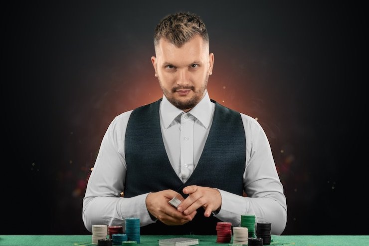 Tampilan studio The Great Icescape dengan dealer profesional dan meja HD di platform link togel